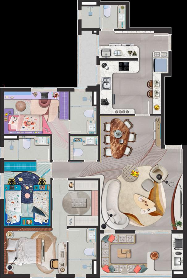 Apartamento à venda com 4 quartos, 117m² - Foto 3