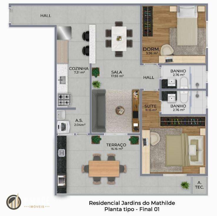 Apartamento à venda com 2 quartos, 79m² - Foto 58