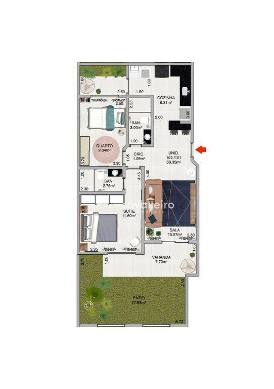 Apartamento à venda com 2 quartos, 60m² - Foto 6