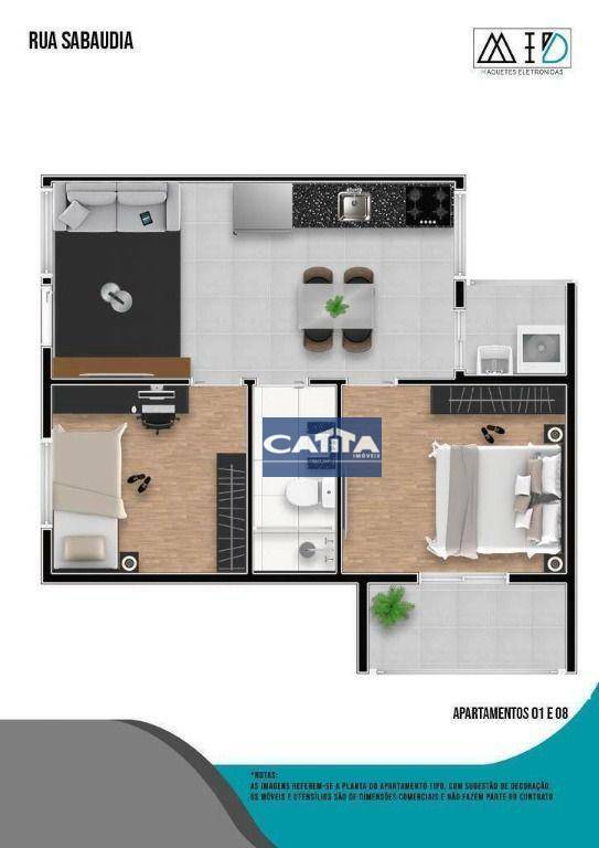 Apartamento à venda com 2 quartos, 41m² - Foto 2