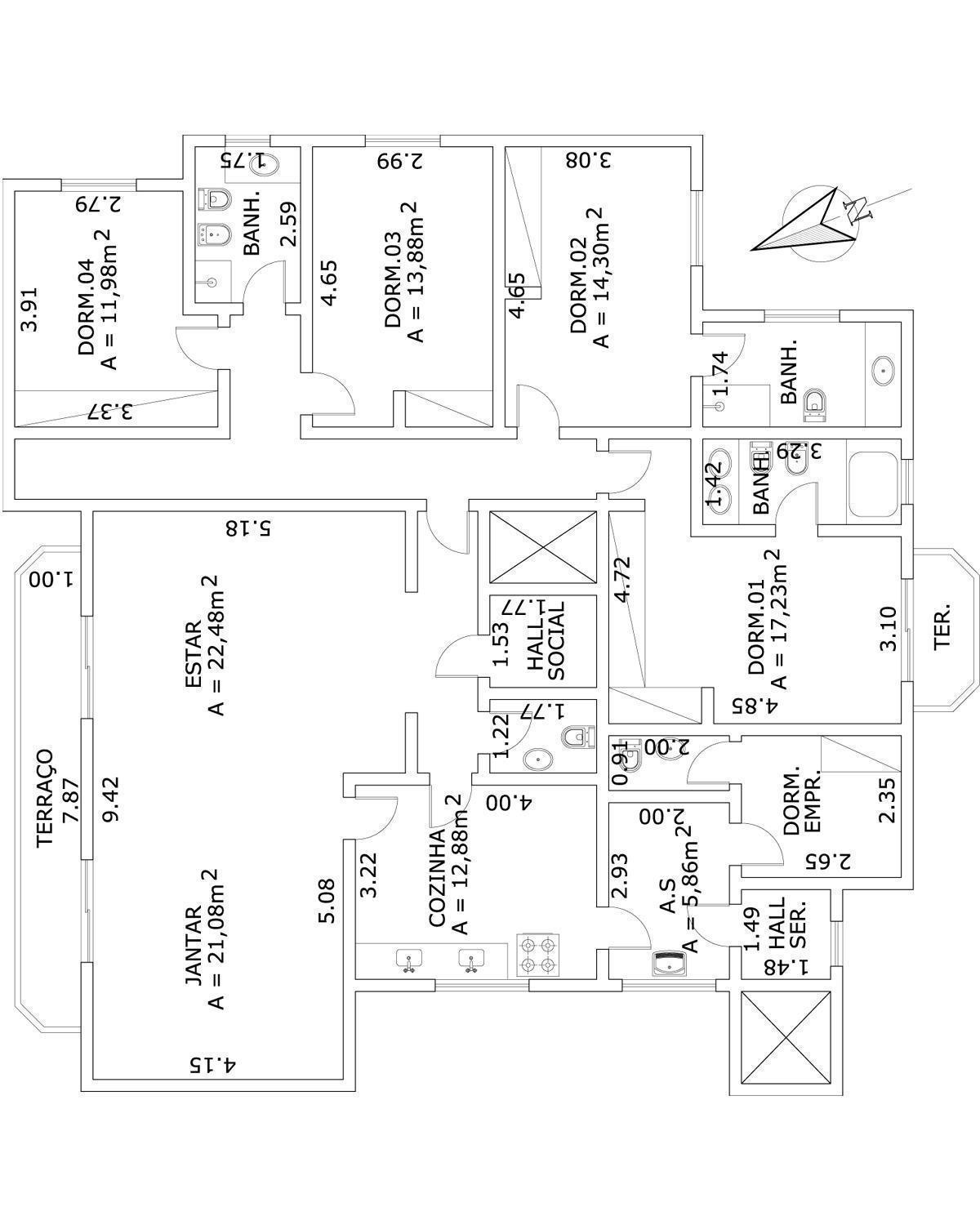 Apartamento à venda com 4 quartos, 410m² - Foto 3