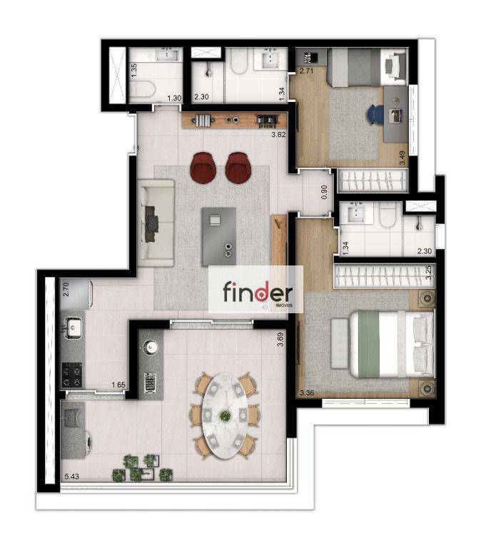 Apartamento à venda com 3 quartos, 163m² - Foto 54