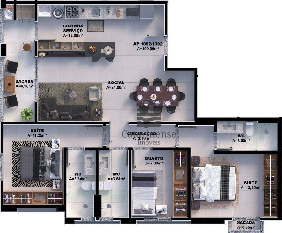 Apartamento à venda com 3 quartos, 79m² - Foto 3