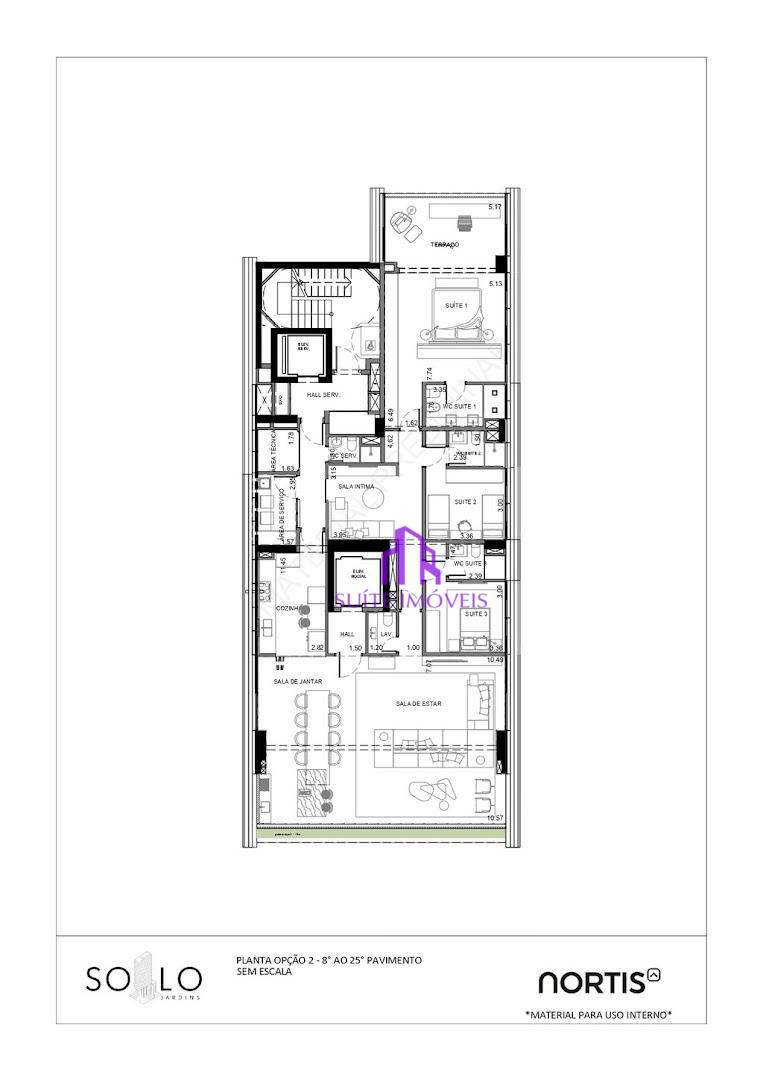 Apartamento à venda com 3 quartos, 239m² - Foto 2