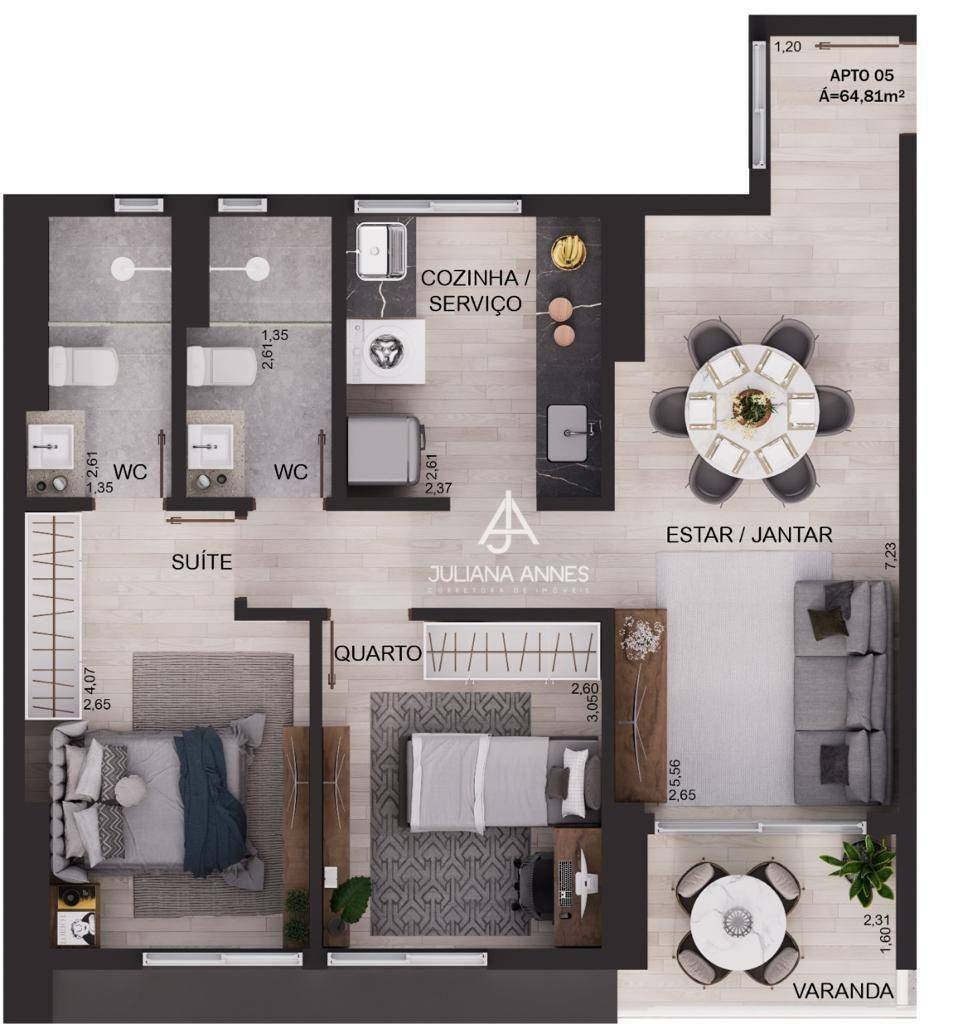 Apartamento à venda com 2 quartos, 64m² - Foto 20