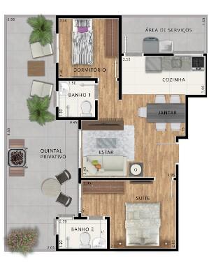 Apartamento à venda com 2 quartos, 51m² - Foto 2