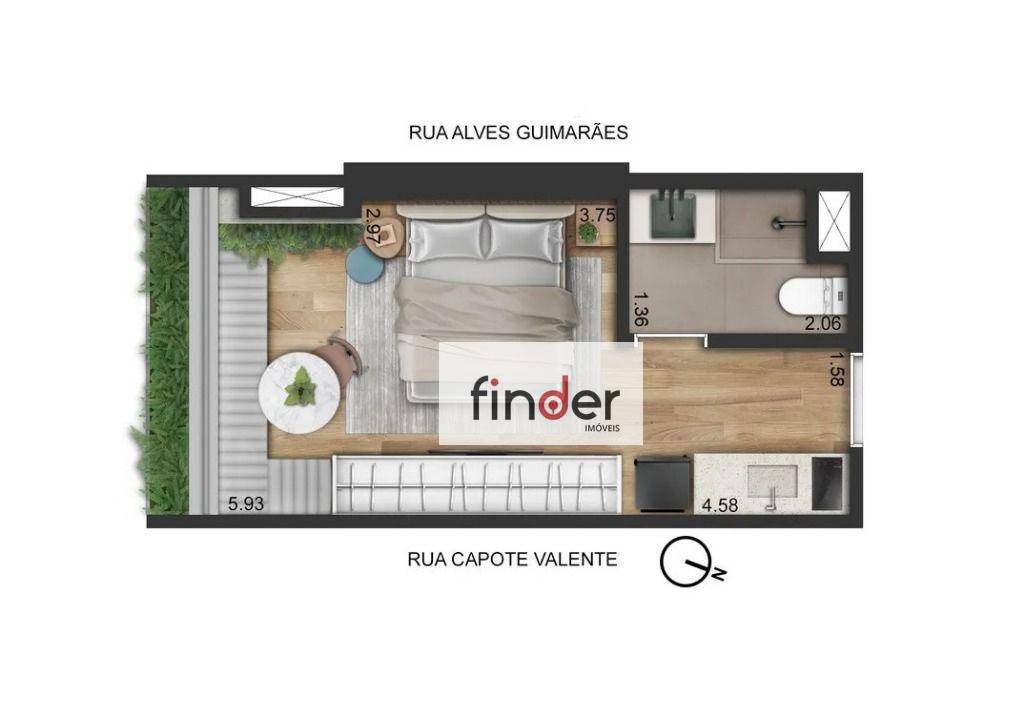 Kitnet e Studio à venda com 1 quarto, 23m² - Foto 8