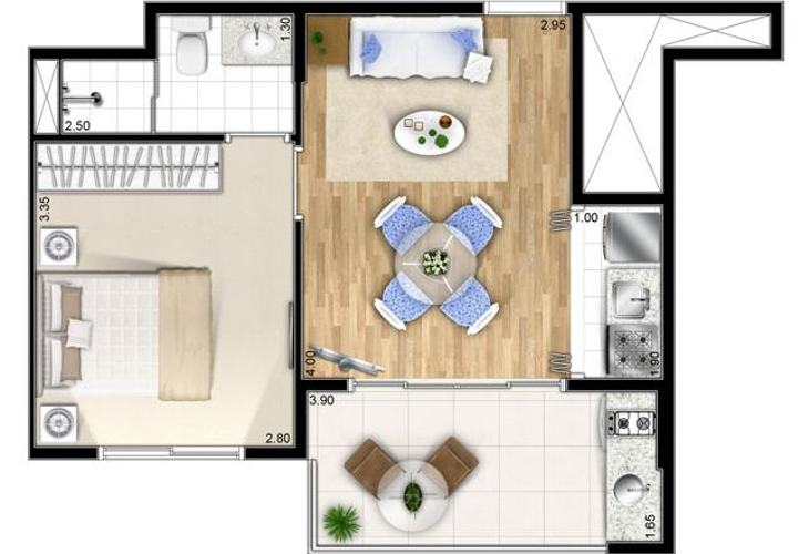 Apartamento à venda com 1 quarto, 37m² - Foto 5