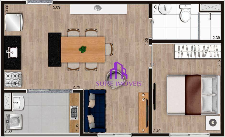 Apartamento à venda com 2 quartos, 37m² - Foto 5