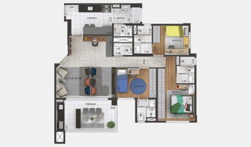 Apartamento à venda com 3 quartos, 120m² - Foto 25