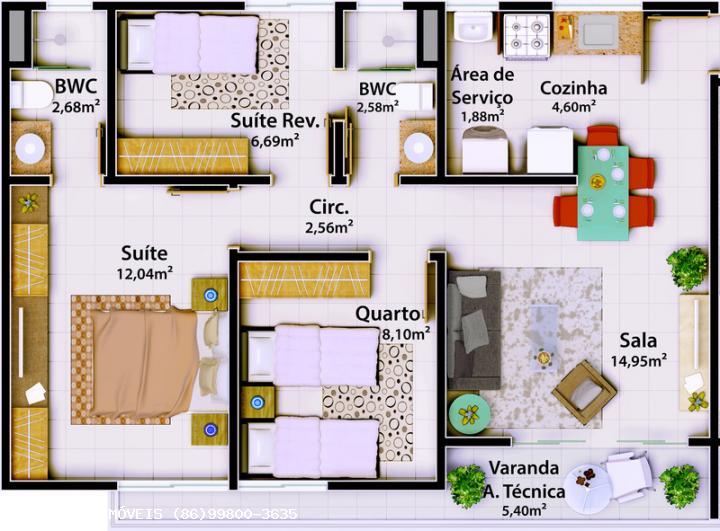 Apartamento à venda com 3 quartos, 70m² - Foto 6