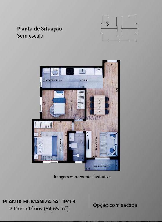 Apartamento à venda com 2 quartos, 54m² - Foto 10