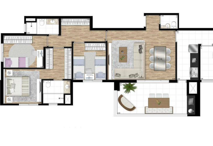 Apartamento à venda com 3 quartos, 108m² - Foto 2