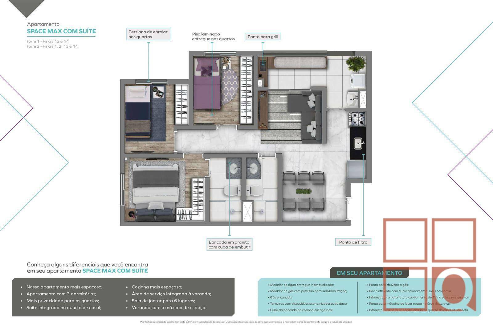 Apartamento à venda com 3 quartos, 55m² - Foto 10