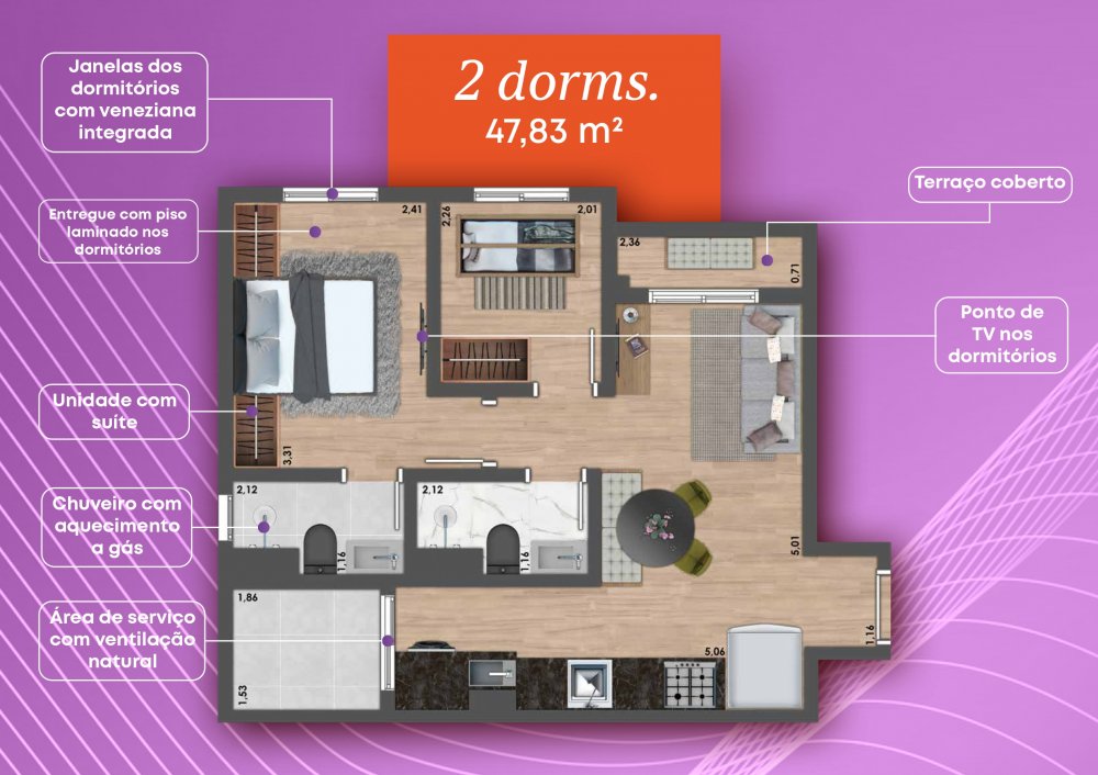 Apartamento à venda com 2 quartos, 36m² - Foto 11