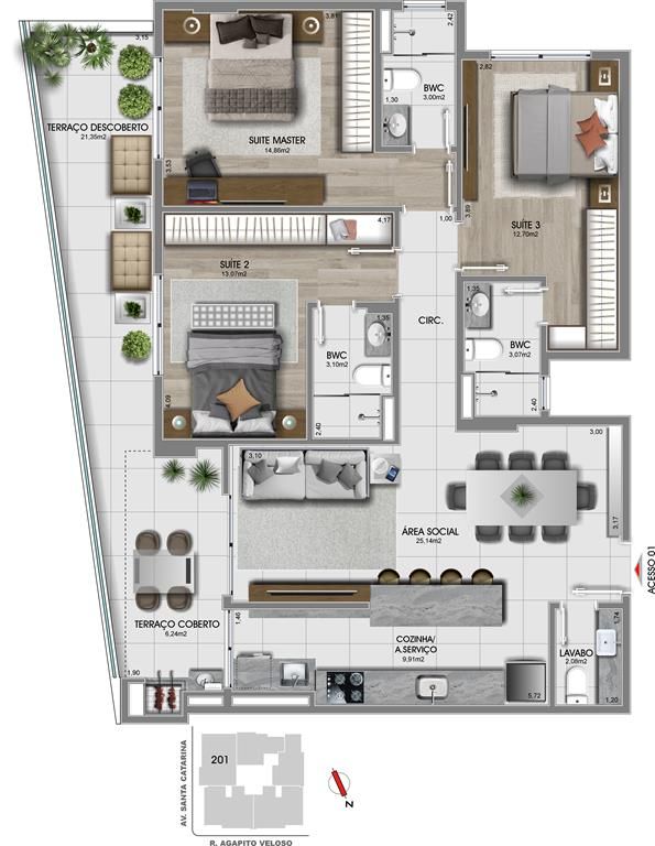 Apartamento à venda com 2 quartos, 76m² - Foto 10