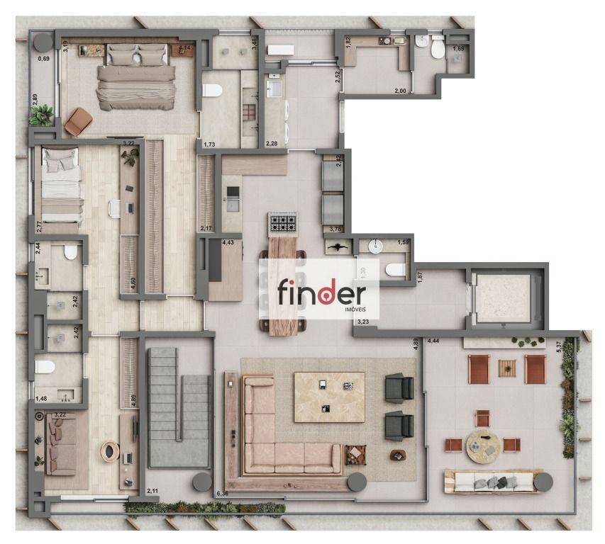 Apartamento à venda com 3 quartos, 209m² - Foto 48