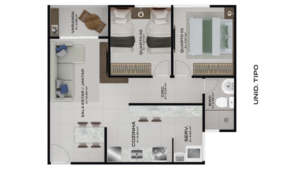 Apartamento à venda com 2 quartos, 28m² - Foto 18