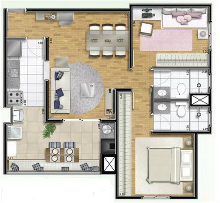 Apartamento à venda com 2 quartos, 65m² - Foto 3