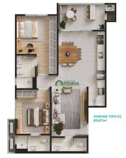 Apartamento à venda com 2 quartos, 83m² - Foto 11