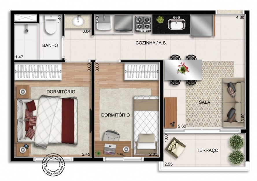 Apartamento à venda com 2 quartos, 48m² - Foto 10