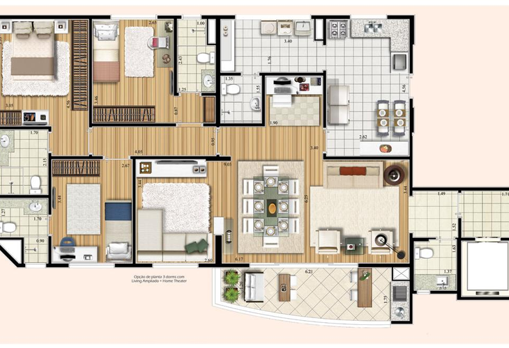 Apartamento à venda com 4 quartos, 123m² - Foto 3