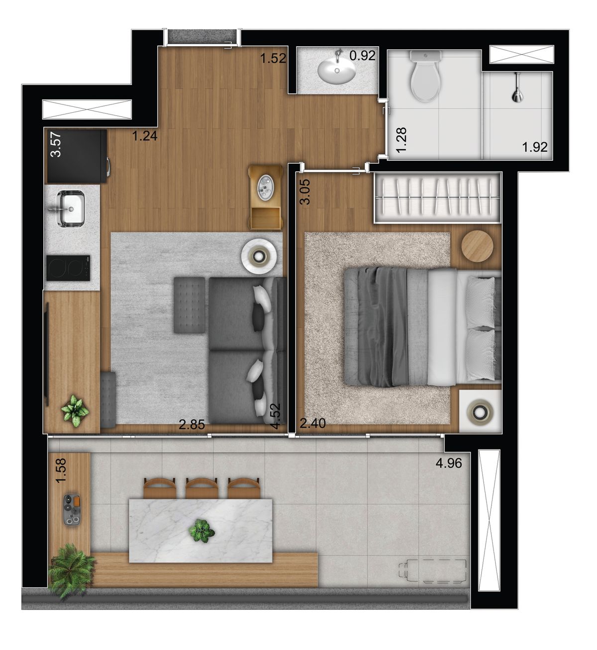 Apartamento à venda com 2 quartos, 102m² - Foto 2