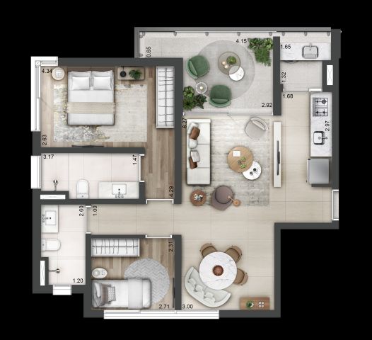 Apartamento à venda com 3 quartos, 111m² - Foto 3