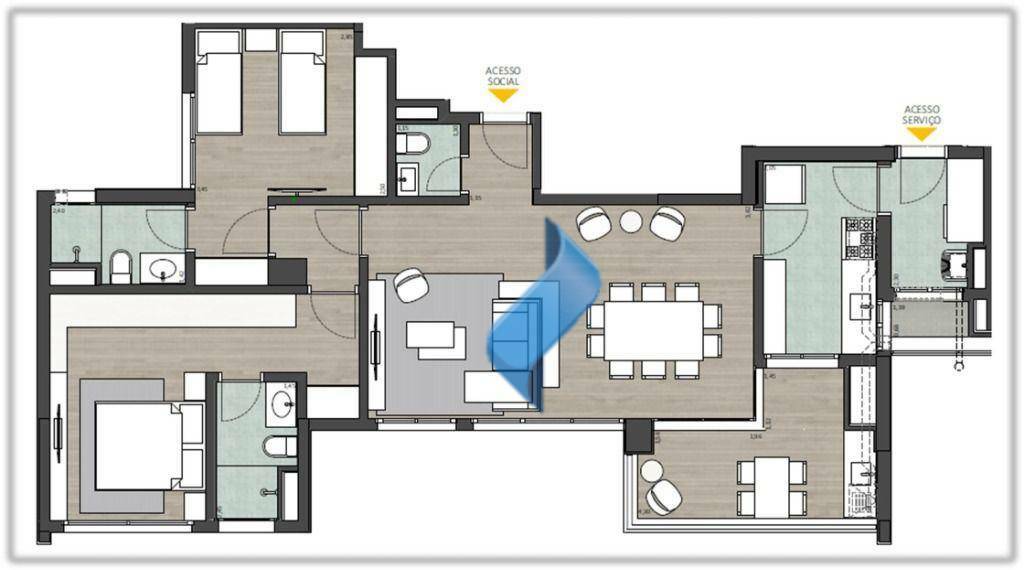 Apartamento à venda com 2 quartos, 111m² - Foto 2