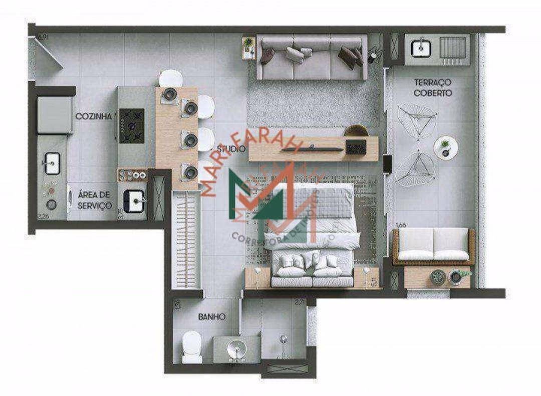 Apartamento à venda com 1 quarto, 48m² - Foto 9