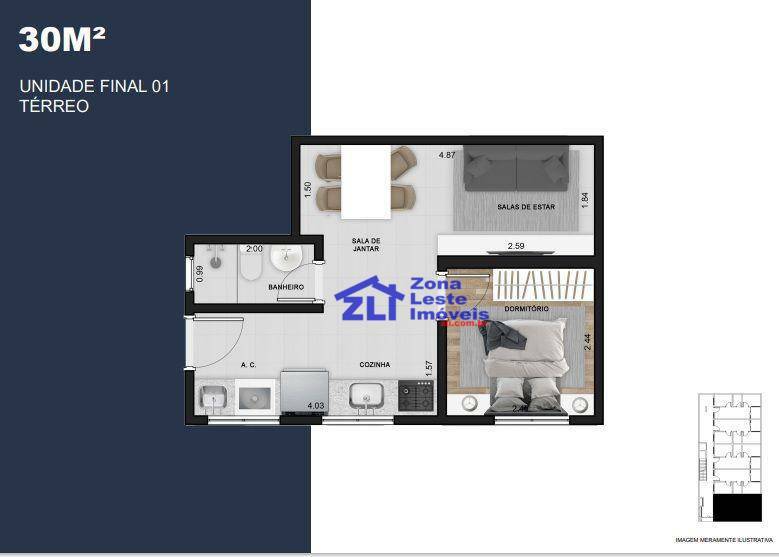 Apartamento à venda com 2 quartos, 33m² - Foto 9