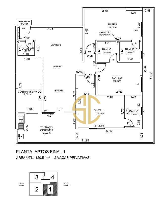 Apartamento à venda com 3 quartos, 120m² - Foto 28