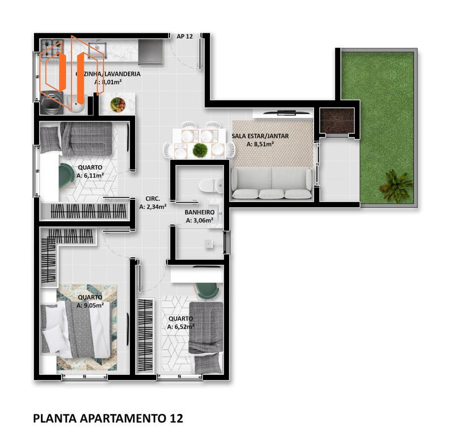 Apartamento à venda com 3 quartos, 55m² - Foto 12