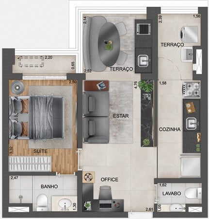 Apartamento à venda com 1 quarto, 50m² - Foto 3