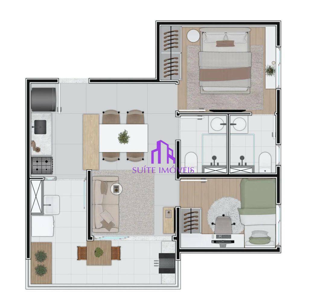 Apartamento à venda com 2 quartos, 35m² - Foto 1