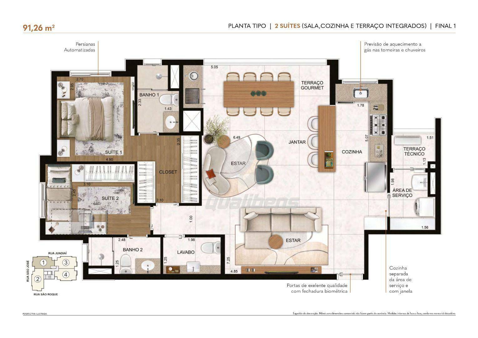 Apartamento à venda com 3 quartos, 91m² - Foto 3