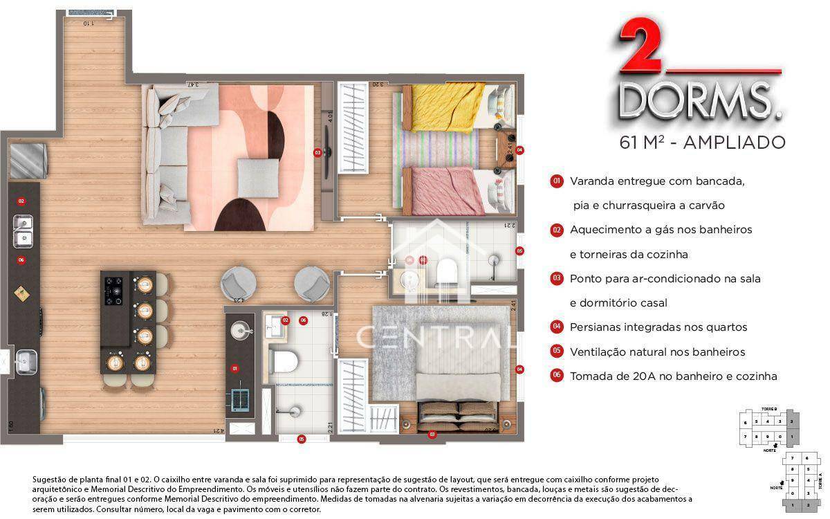 Apartamento à venda com 2 quartos, 61m² - Foto 55