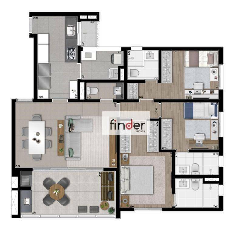 Apartamento à venda com 3 quartos, 123m² - Foto 78