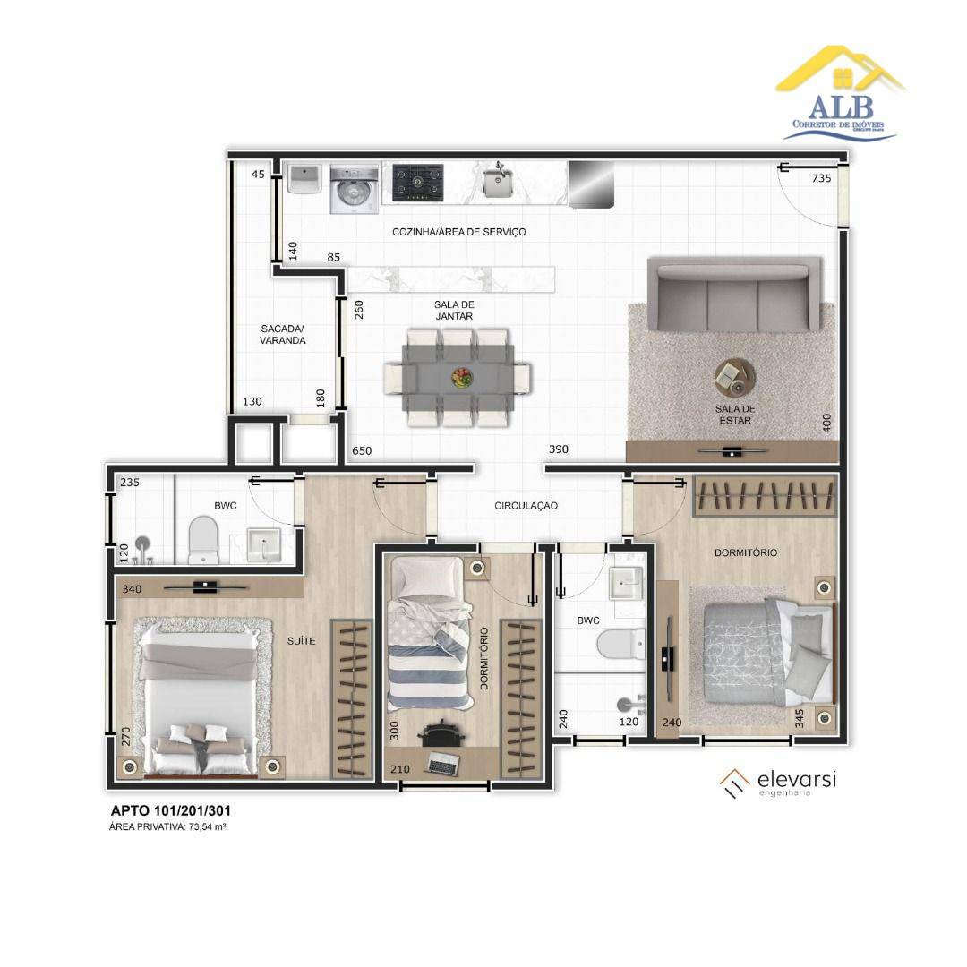 Apartamento à venda com 3 quartos, 73m² - Foto 7