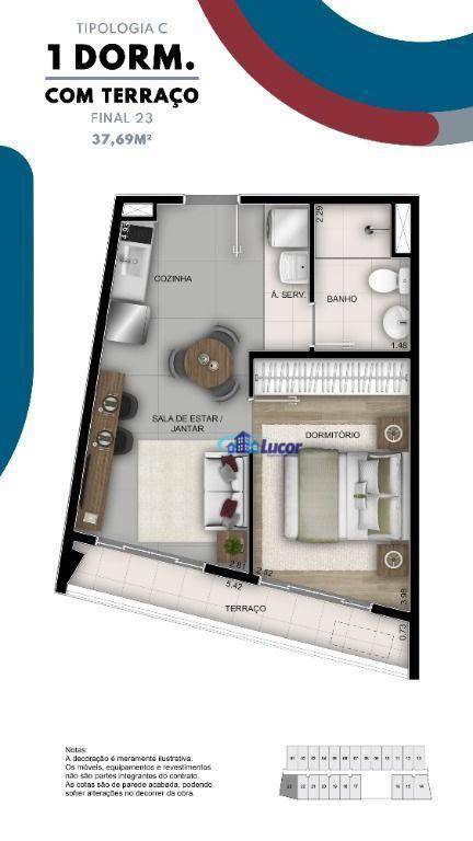 Apartamento à venda com 1 quarto, 36m² - Foto 8