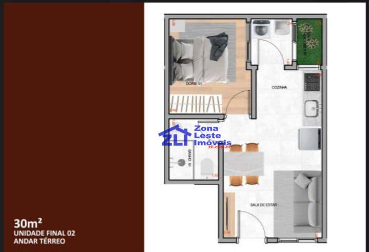 Apartamento à venda com 2 quartos, 40m² - Foto 7