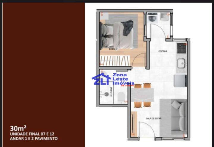 Apartamento à venda com 2 quartos, 33m² - Foto 8