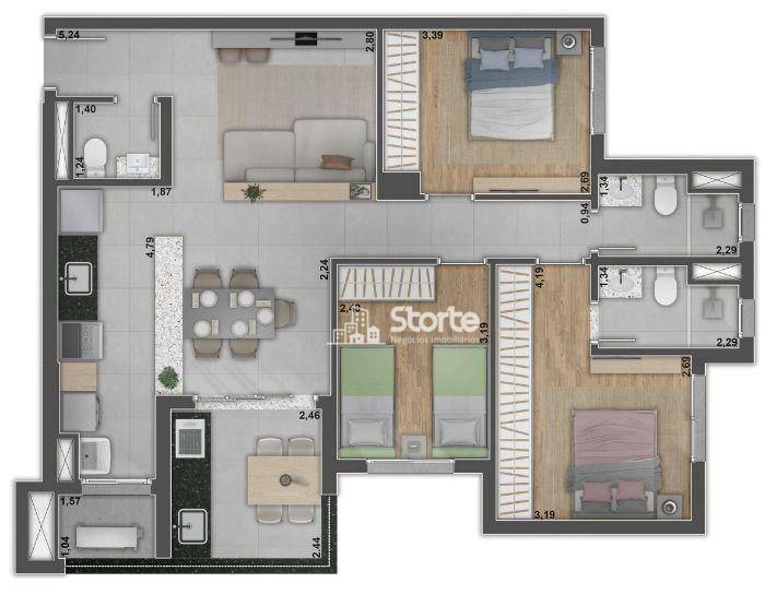 Apartamento à venda com 3 quartos, 114m² - Foto 23