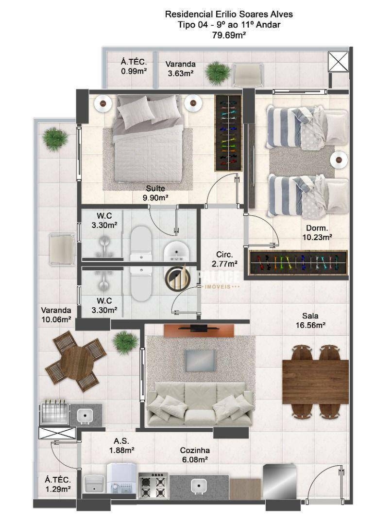 Apartamento à venda com 2 quartos, 79m² - Foto 41