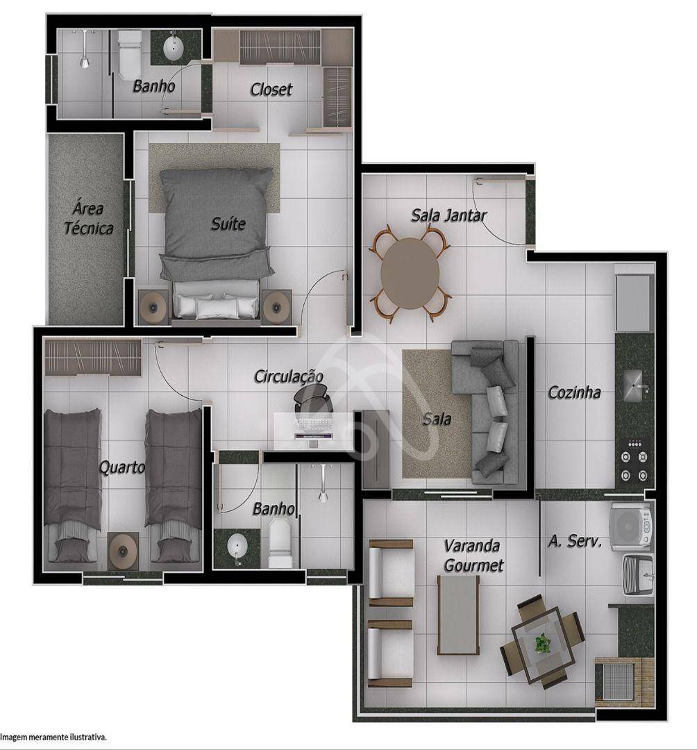 Apartamento à venda com 2 quartos, 63m² - Foto 13