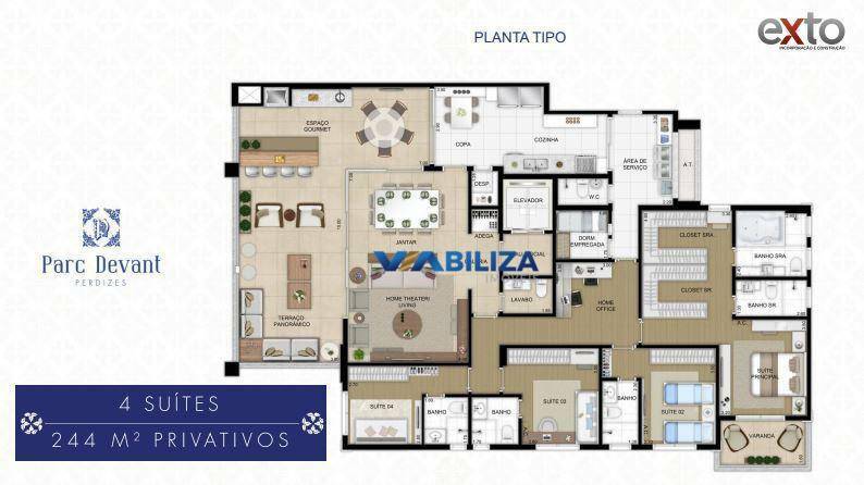 Apartamento à venda com 4 quartos, 244m² - Foto 21