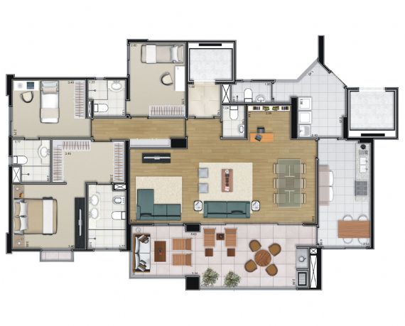 Apartamento à venda com 3 quartos, 156m² - Foto 5