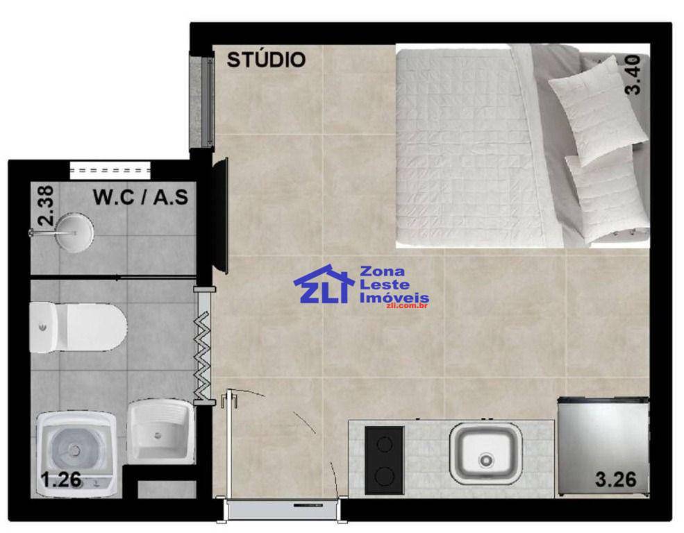 Kitnet e Studio para alugar com 1 quarto, 20m² - Foto 15