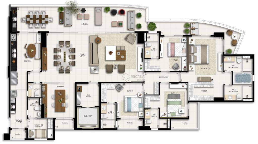 Apartamento à venda com 4 quartos, 271m² - Foto 45