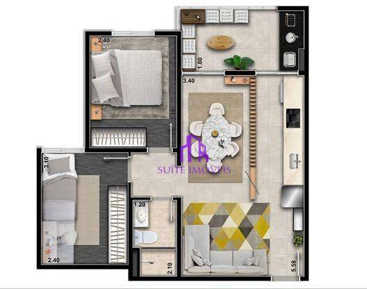 Apartamento à venda com 2 quartos, 44m² - Foto 5